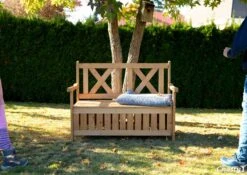 Needs&wants® Houten Tuinbank Met Opbergruimte, 2-zits Kistbank Houten Klassieke Bank Opslag, Grote Tuinopbergbank Van Massief Hout Weerbestendig Voor Buiten Tuin, Balkon, Terras, 115x61x85 Cm, Donker-bruin -Buitentuin Winkel 1200x849