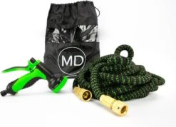 MD-Goods ® Super Sterk Uitrekbare Tuinslang Tot 30 Meter + GRATIS Tas En Koppelstuk - Tuinsproeier - Tuin Besproeien - Waterslang - Sproeikop - Groen - Flexibel Elastisch -Buitentuin Winkel 1200x865 5
