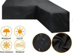 BOTC Tuinbank Beschermhoes - Beschermhoes Voor Hoekbank - Premium Tuinbank Beschermhoes - L-vorm - 300/98 X 300/98 X 70cm - Zwart -Buitentuin Winkel 1200x869 1