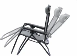 Alice's Garden Campingstoel PATRICK - Set Van 2 - Opvouwbaar - Verstelbaar - Grijs -Buitentuin Winkel 1200x877