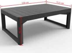 Allibert Lyon Tuintafel - 116x71,5x66/40 Cm - Grafiet -Buitentuin Winkel 1200x881 1