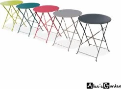 Emilia - Ronde Inklapbare Bistrotafel Ø60cm Van Gepoedercoat Staal – Terra Cotta -Buitentuin Winkel 1200x888