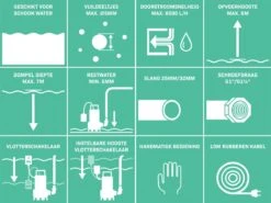 VONROC Dompelpomp/Waterpomp 300W - 6500l/h - Voor Schoon En Licht Vervuild Water - Met Vlotter -Buitentuin Winkel 1200x897 4