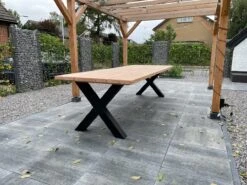 Tuintafel Douglas 300 Cm X 90 Cm | Stalen Poten | 8-10 Personen | DuuMaa -Buitentuin Winkel 1200x899 7