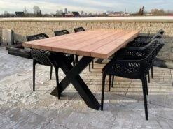 Tuintafel Douglas 300 Cm X 90 Cm | Stalen Poten | 8-10 Personen | DuuMaa -Buitentuin Winkel 1200x899 9