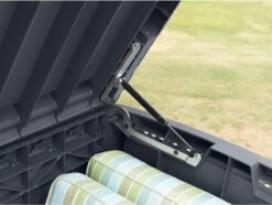 Keter - Borneo Opbergbox - 416 Liter - 129.5 X 62.5 X 70 Cm - Antraciet -Buitentuin Winkel 1200x903