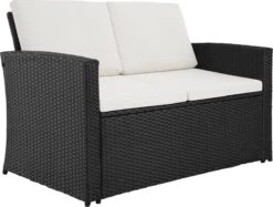 Tectake - Wicker Zitgroep Tuinset Lucca - Zwart - 404131 -Buitentuin Winkel 1200x908 2