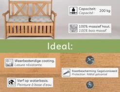 Needs&wants® Houten Tuinbank Met Opbergruimte, 2-zits Kistbank Houten Klassieke Bank Opslag, Grote Tuinopbergbank Van Massief Hout Weerbestendig Voor Buiten Tuin, Balkon, Terras, 115x61x85 Cm, Donker-bruin -Buitentuin Winkel 1200x922 5
