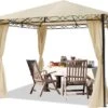 Tuinpaviljoen 3x3 M Waterdicht Paviljoen Met 4 Zijwanden Tuintent Ca. 180 G/m² Dakzeil In Crème Partytent -Buitentuin Winkel 1200x925 3