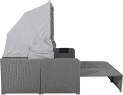 Polyrattan Patio Rieten Meubels Set Voor 2 Personen-Outdoor Rattan Sofa Set Met Intrekbare Luifel-lounge Bank-PE Rotan Loveseat Voor Achtertuin Veranda Tuin Zwembad Balkon-grijs -Buitentuin Winkel 1200x929 1