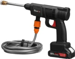 Merkloos Elektrische Accu-Hogedrukreiniger - 1.2mpa - Multifunctioneel Mondstuk - Draagbaar Oplaadbaar Snoerloos - Reinigingsspuitpistool - Met Rijke Accessoires - Voor Auto, Tuin, Terras, Raam - Zwart -Buitentuin Winkel 1200x935 3