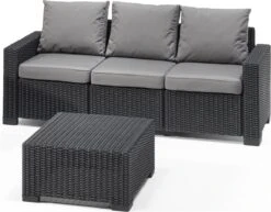 Allibert California Chaise Longue Loungeset - 3 A 4 Personen - Grafiet -Buitentuin Winkel 1200x939