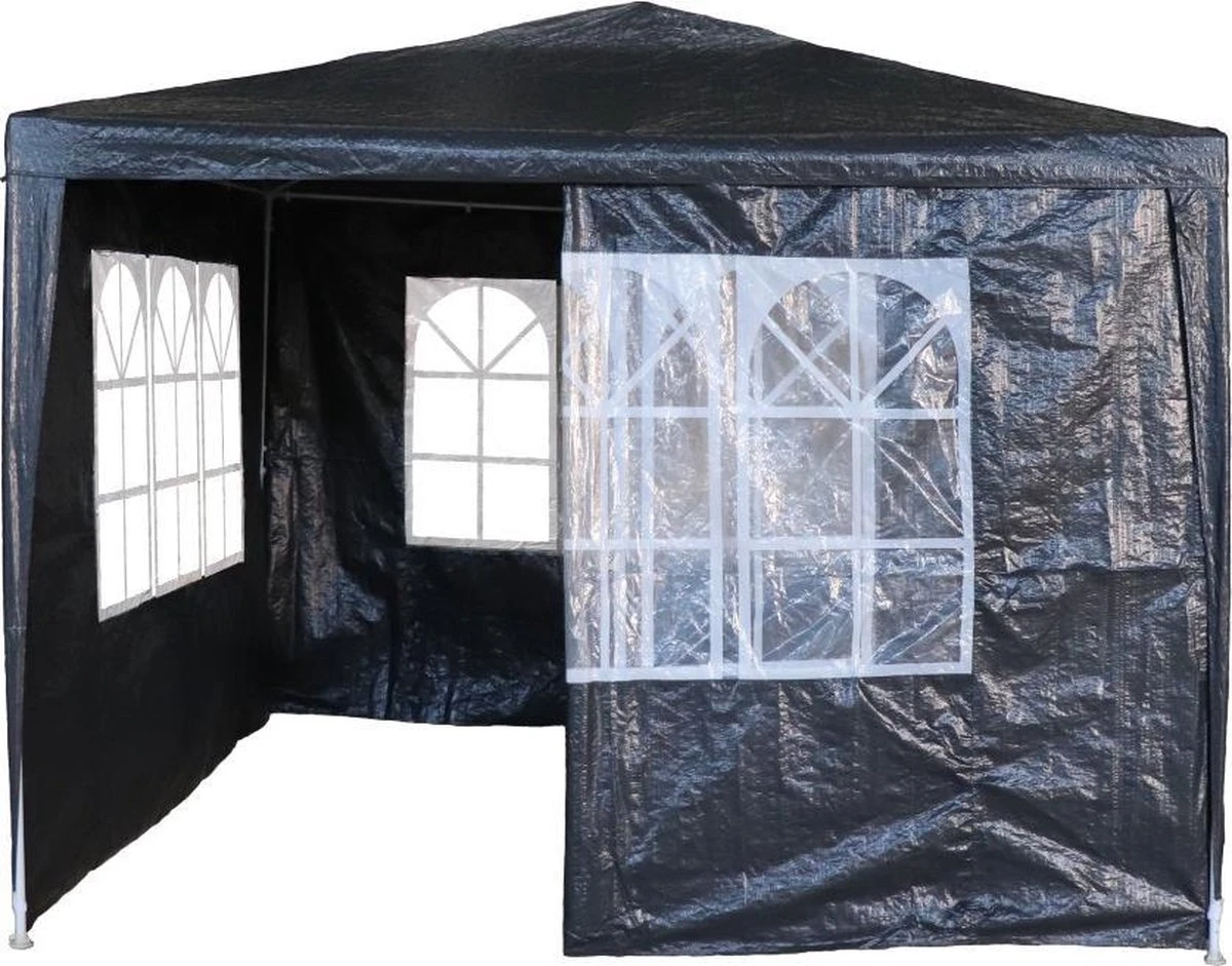 Garden Royal Partytent 3x3m Grijs Met 4 Zijwanden 3 Garden Royal Partytent 3x3m Grijs Met 4 Zijwanden