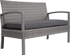 Casaria Polyrattan Loungeset – 2 Stoelen 1 Bank 1 Tafel - Antraciet -Buitentuin Winkel 1200x945 1