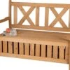 Needs&wants® Houten Tuinbank Met Opbergruimte, 2-zits Kistbank Houten Klassieke Bank Opslag, Grote Tuinopbergbank Van Massief Hout Weerbestendig Voor Buiten Tuin, Balkon, Terras, 115x61x85 Cm, Donker-bruin -Buitentuin Winkel 1200x946