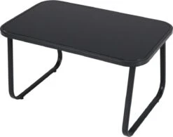 Tuin Meubelen Loungeset - 4 Persoons - Tuinset - Comfort - Zwart - Tafel Glazen Blad - Stoelen - Sofa - Bank - 4-delig -Buitentuin Winkel 1200x947