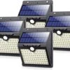 Auronic Solar Buitenlamp Met Bewegingssensor - 97 LED's - Wit Licht - Op Zonne-energie - IP65 Waterdicht - 4 Stuks