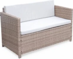 Alice's Garden Loungeset Perugia - 4 Plaatsen - Kleine Tuinset - Wicker - Naturel/beige -Buitentuin Winkel 1200x960 8