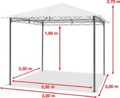 Tuinpaviljoen 3x3 M Waterdicht Paviljoen Met 4 Zijwanden Tuintent Ca. 180 G/m² Dakzeil In Crème Partytent -Buitentuin Winkel 1200x980 2