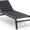 Blumfeldt Renazzo Lounge Ligstoel - Ligbed Voor De Tuin - Aluminium Tuinstoel - 6 Standen - Waterafstotend - Bekleding Van 70 % Pvc En 30 % Polyetheen - Zwart -Buitentuin Winkel 1200x982