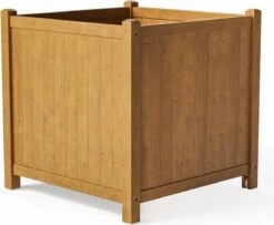 Houten Plantenbak Met Wieltjes 50x50 - Geolied Duurzaam FSC Acaciahout – Bloembak Buiten - Plantenbakken Buiten - Perfecthomeshop -Buitentuin Winkel 1200x986 2