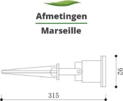 Tuinspot Marseille + LED Spot GU10 Lybardo | 4.6 Watt | 2700K Warm Wit | IP65 | Mat Zwart -Buitentuin Winkel 1200x988 4