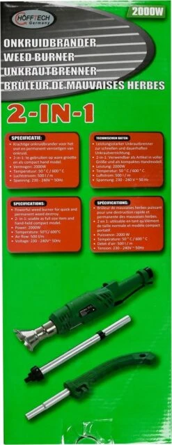 Hofftech Weed Burner Elektrische Onkruidbrander - 2000W - Max. 600 °C - BBQ Aansteker -Buitentuin Winkel 464x1200