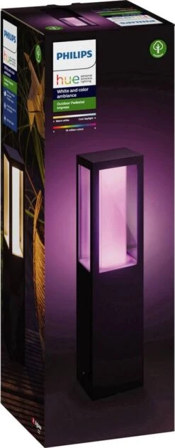 Philips Hue Impress Sokkellamp - Wit En Gekleurd Licht - Zwart - Laag -Buitentuin Winkel 471x1200 2