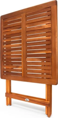 Casaria Bijzettafel Acacia Hout- Inklapbaar - 70x70x73 Cm Bruin -Buitentuin Winkel 588x1200