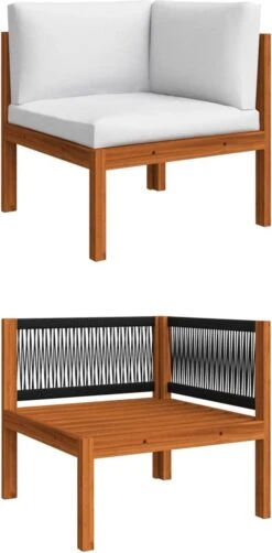Decoways - 5-delige Loungeset Met Kussens Massief Acaciahout Crèmekleurig -Buitentuin Winkel 590x1200
