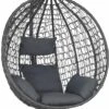 Bircim Hangstoel Ei/Egg-Vorm Met Dikke Kussens - Voor Binnen En Buiten - Incl. Standaard, Onderstel & Kussens - Antraciet -Buitentuin Winkel 613x1200