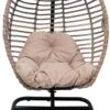 Pochon Home - Egg Hangstoel Met Standaard - Ergonomisch - Capuccino - Incl. Kussen - Egg Chair Binnen En Buiten -Buitentuin Winkel 624x1200