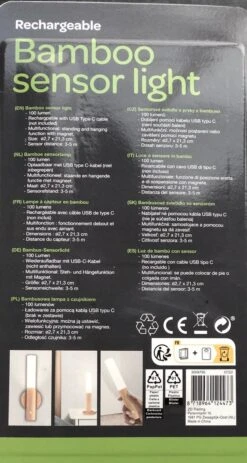 Merkloos Bamboo Sensor Licht 100 Lumen-rechargeable - Bamboo Sensor Light 100 Lumens Rechargeable -Buitentuin Winkel 640x1200 1
