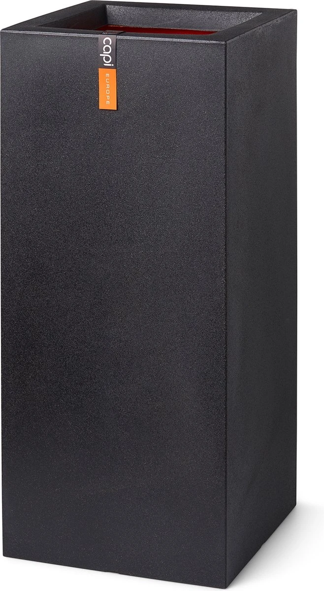 Capi Europe - Bloempot Rechthoek Smooth NL - 36x36x79 - Zwart - Voor Binnen En Buiten - KBL952 3 Capi Europe - Bloempot Rechthoek Smooth NL - 36x36x79 - Zwart - Voor Binnen En Buiten - KBL952