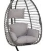 Pro Garden Lowander Hangstoel Egg 191x126x126- Schommelstoel Met Rattan Cocoon En Robuust Stalen Standaard Incl. Kussens - Volledig Inklapbaar - Lichtgrijs -Buitentuin Winkel 667x1200