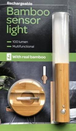 Merkloos Bamboo Sensor Licht 100 Lumen-rechargeable - Bamboo Sensor Light 100 Lumens Rechargeable -Buitentuin Winkel 694x1200 3