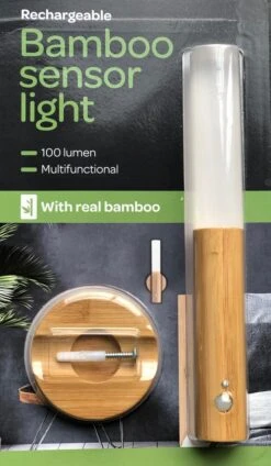 Merkloos Bamboo Sensor Licht 100 Lumen-rechargeable - Bamboo Sensor Light 100 Lumens Rechargeable -Buitentuin Winkel 699x1200 1