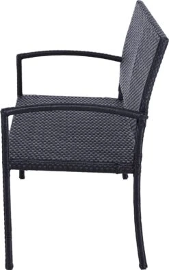Outsunny Polyrotan Tuinbank 2-zits Parkbank Bank Staal Zwart 867-022 -Buitentuin Winkel 753x1200