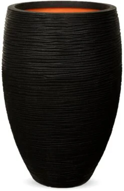 Capi Europe - Vaas Elegant Deluxe Rib NL - 56x84 - Zwart - Voor Binnen En Buiten - KBLR1132 -Buitentuin Winkel 779x1200 1