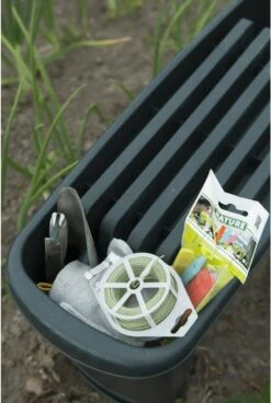 Nature - Tuinkruk 2-in-1 - Tuinzit/-knielkruk - Tuin Werkbank - Grijs - H34 X 66 X 25cm -Buitentuin Winkel 805x1200