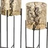 Set Van 2x Stuks Plantenpotten Goud Op Metalen Standaard 35 Cm En 45 Cm Hoogte -Buitentuin Winkel 814x1200 5