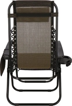 Springos Tuinstoel | Ligstoel | Opvouwbaar | Verstelbaar | Ergonomische Hoofdsteun | Bruin / Zwart -Buitentuin Winkel 816x1200