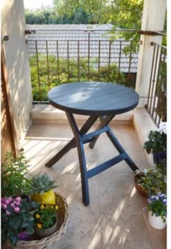 Allibert - Tuintafel - Oregon - Ø 70 Cm - Kunststof - Opklapbaar -Buitentuin Winkel 825x1200