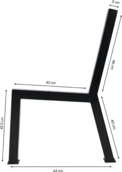 MaximaVida Set Industriële Bankpoten New York- Zwart Gecoat - Maak Zelf Je Bank -Buitentuin Winkel 851x1200