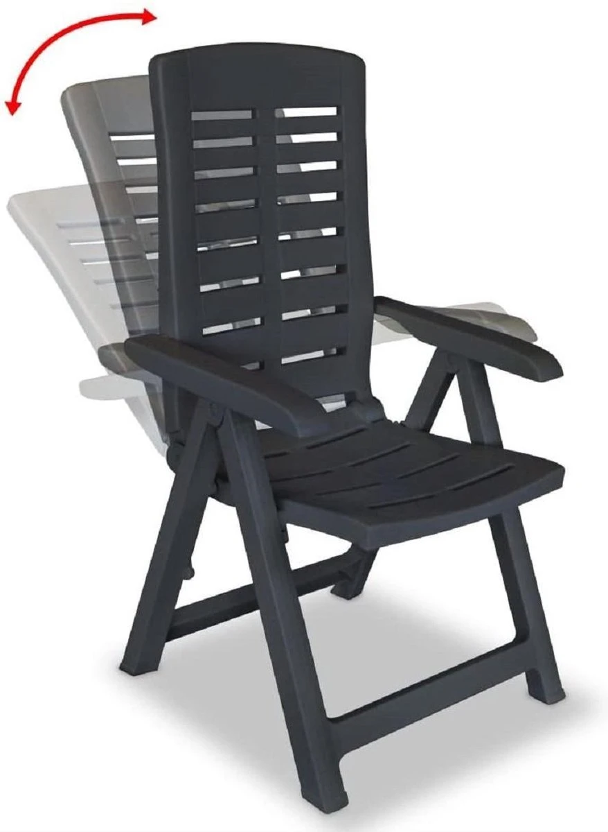 MaxxGarden Tuinstoel - Verstelbare Stoel Met Armleuningen - Zwart 5 MaxxGarden Tuinstoel - Verstelbare Stoel Met Armleuningen - Zwart - Afbeelding 3