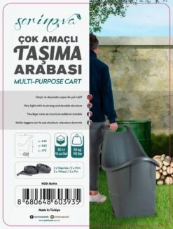 Kruiwagen Met Wielen Antraciet Tuintrolley Shoppingkar Bolderkar Max 50kg -Buitentuin Winkel 907x1200 3