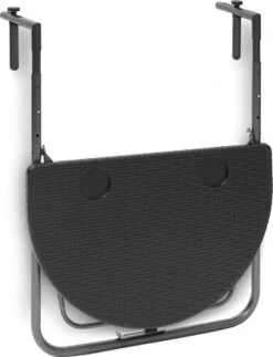 Relaxdays Balkontafel Inklapbaar, Balkon Tafel Rotan, Hangtafel Reling - Zwart -Buitentuin Winkel 919x1200