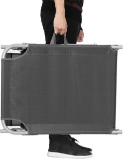 Ligstoel Met Hoofdsteun En Zon Bescherming Verstelbare Rugleuning Inklapbaar Donker Grijs Ligbed Tuin -Buitentuin Winkel 935x1200