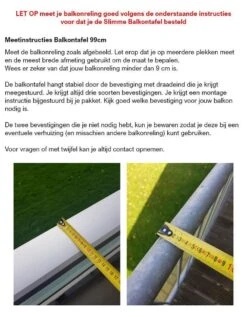 GoudmetHout Inklapbare Balkontafel - Balkonbar - Balkon Tafel - 99 Cm - Hout - Transparant Wash - Reling Smal -Buitentuin Winkel 944x1200