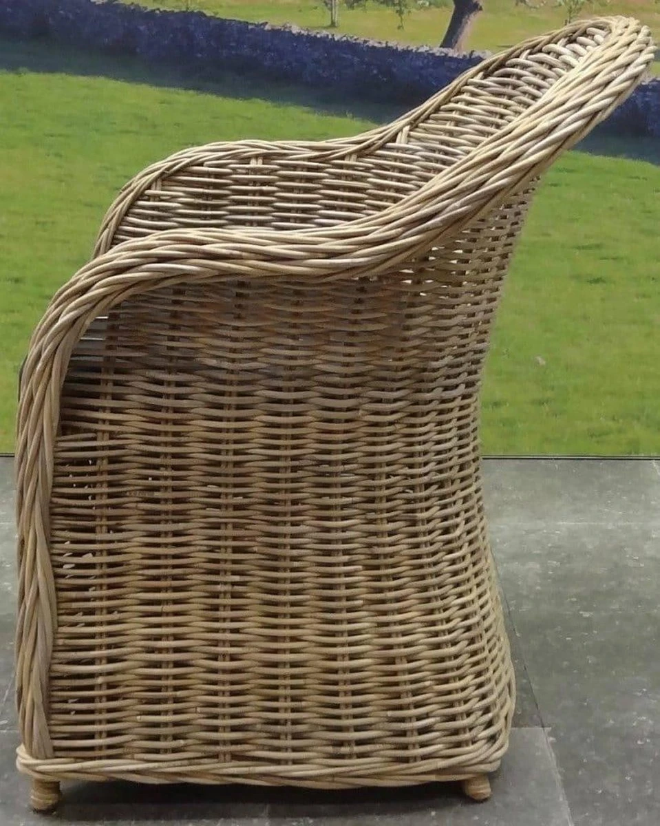 Roma Dining Tuinstoel Naturel Rotan - Suntech Kussen 4 Roma Dining Tuinstoel Naturel Rotan - Suntech Kussen - Afbeelding 2